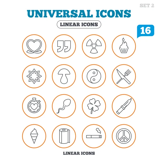 Universal icons. Quotes, ribbon heart — Stok Vektör