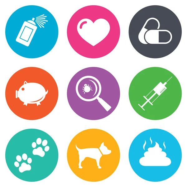 Veterinary, pets icons. — Stock Vector