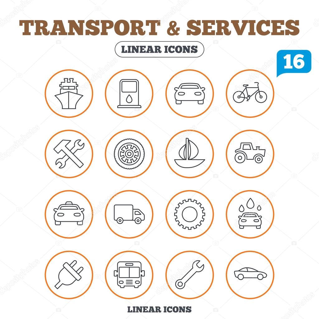 Transport, services icons.