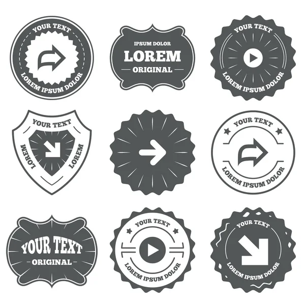 ok simgeleri. sonraki gezinme semboller işaretler.