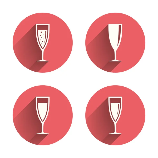 Champagne wine glasses signs. Alcohol drink. — Stock Vector