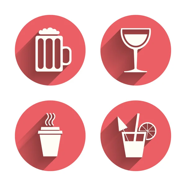 Drinks signs. Coffee cup, glass — Stock Vector