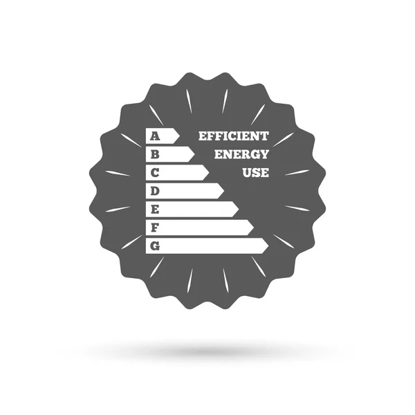 Icono de eficiencia energética. Consumo de electricidad — Vector de stock