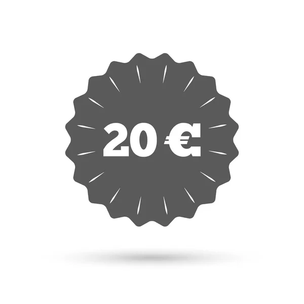 Signo de 20 euros. EUR símbolo de moneda . — Vector de stock