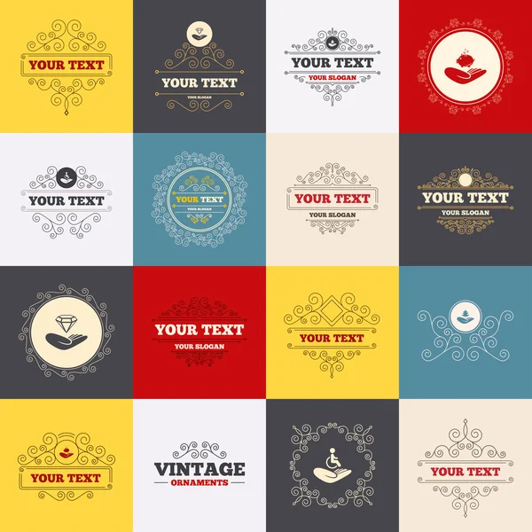 Yardım simgeleri eller. Koruma ve sigorta.