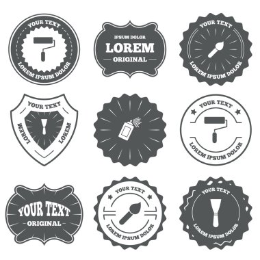 Rulo, fırça simgesi. Sprey ve Spatula.