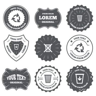 Geri dönüşüm kutusu simgeler.