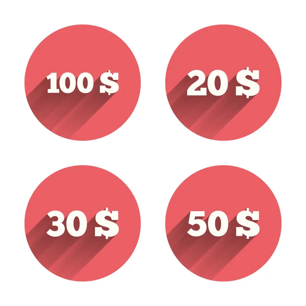Argent en dollars icônes . — Image vectorielle