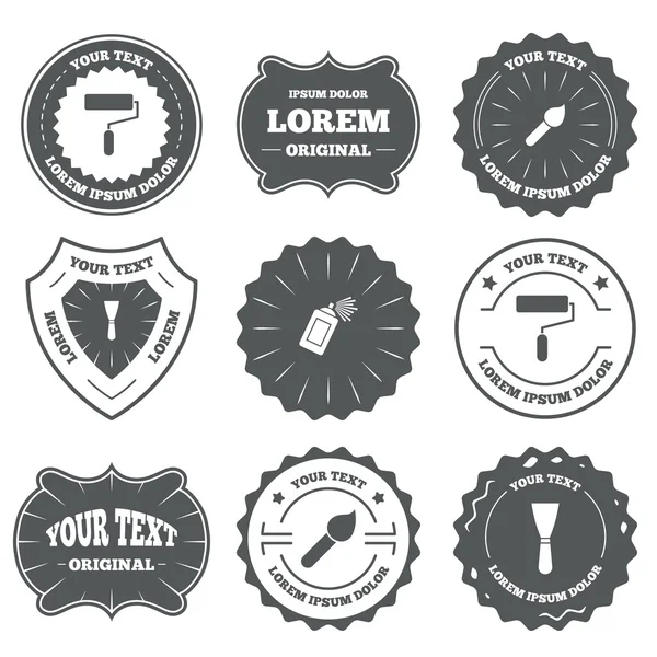 Rulo, fırça simgesi. Sprey ve Spatula.