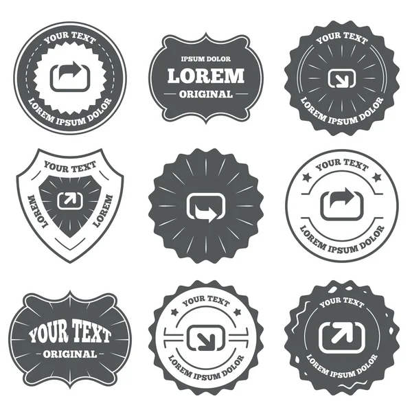 Action icons. Share symbols. — Stock Vector