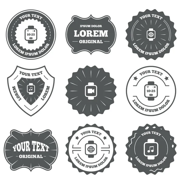 Iconos de reloj inteligente . — Vector de stock