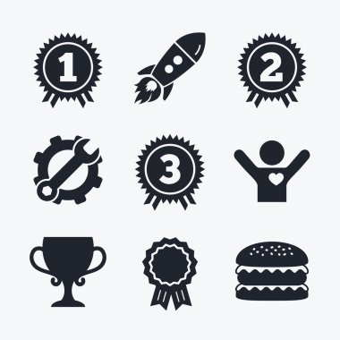 Birinci, ikinci ve üçüncü simgeler.