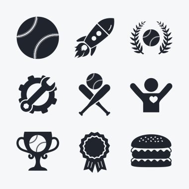 Beyzbol simgeler. Eldiveni ve sopası ile Top