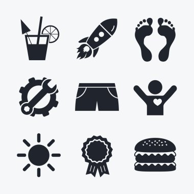 Beach Tatil simgeler.