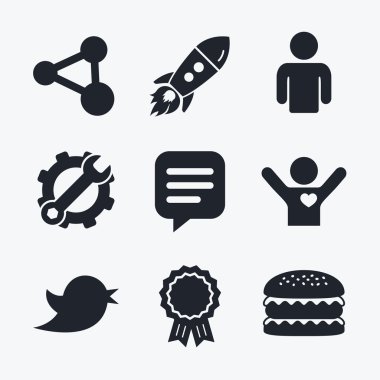 İnsan kişi ve paylaşım simgeleri.