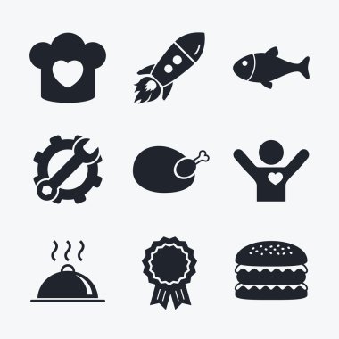 Şef şapka, pişirme Pan simgeler.