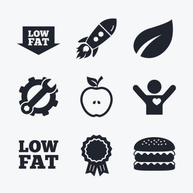 Low fat icons. clipart
