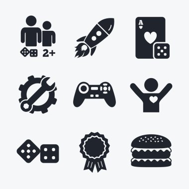 Oyun simgeleri. Masa oyunları oyuncular.