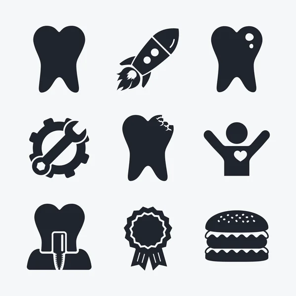 Iconos de cuidado dental. — Vector de stock