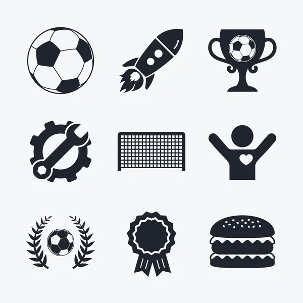 Iconos de fútbol. Fútbol deporte pelota . — Archivo Imágenes Vectoriales