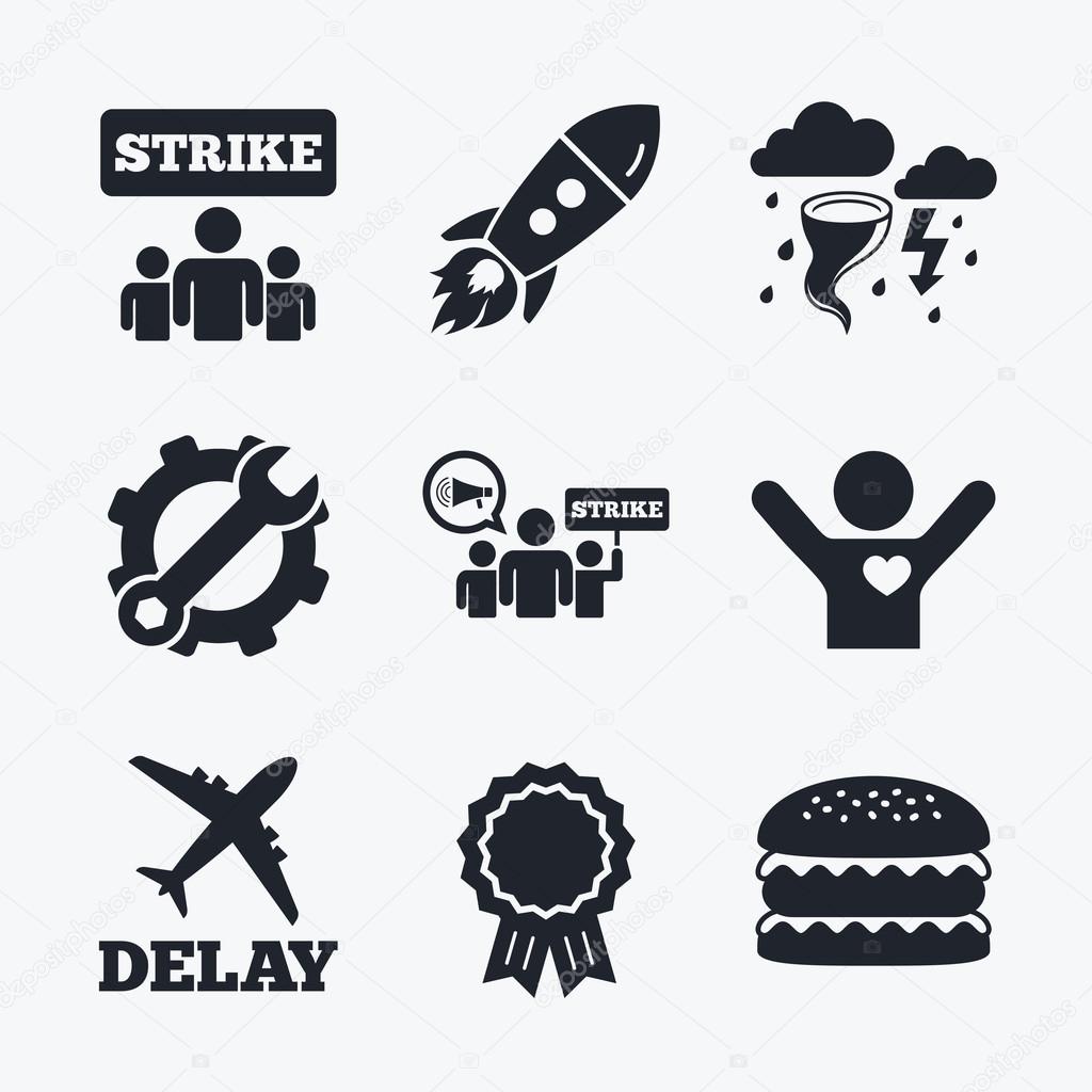 Strike icons. Storm weather