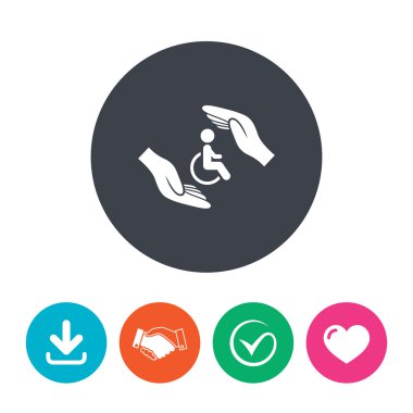 Engelli insan sigorta işareti.