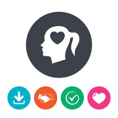 Kalp işareti simgesi ile baş.