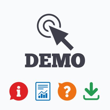 İmleç işareti simgesiyle demo. Gösteri sembolü