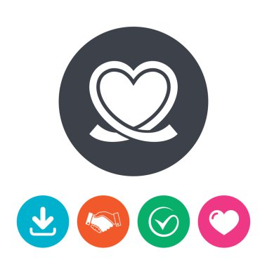 Kalp şerit işareti simgesi.