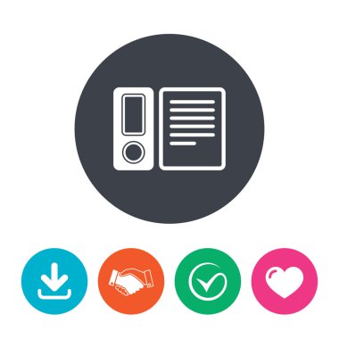 Belge klasörü işaret. Muhasebe Ciltçi simgesi.