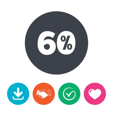 yüzde 60 indirim işareti simgesi. satış sembol.