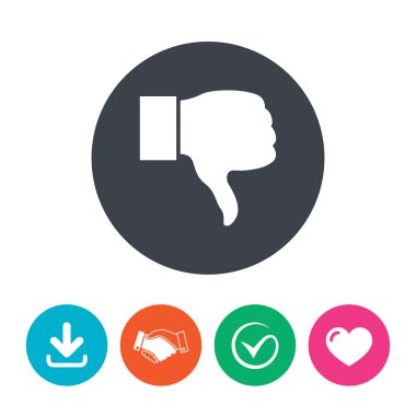 sevmediğim işareti simgesi. el parmak sembol aşağı.