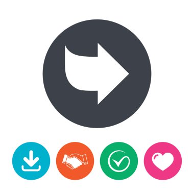 ok işareti simgesi. En yakın düğme. Gezinti simgesi