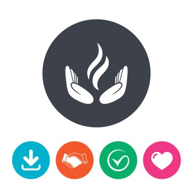 Enerji el işareti simgesi.