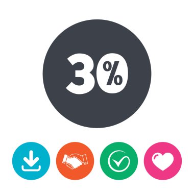 yüzde 30 indirim işareti simgesi. satış sembol.