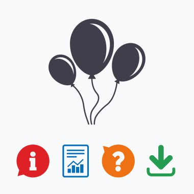 Balon işareti simgesi. hava balonu iple.