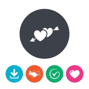 Kalpleri ile ok işareti simgesi.