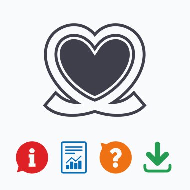 Kalp şerit işareti simgesi.