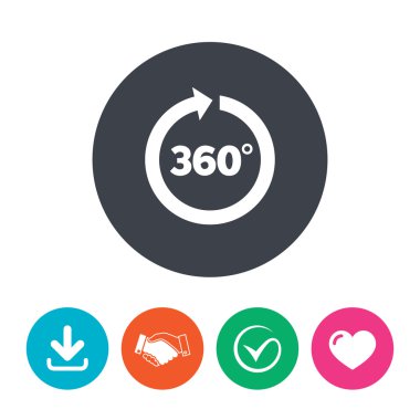 Açı 360 derece işaret simgesi. Geometri matematik sembolü