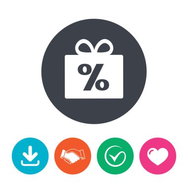 hediye kutusu işareti simgesi indirim. Mevcut sembol.