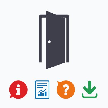 kapı işareti simgesi. girin veya sembol çıkın.