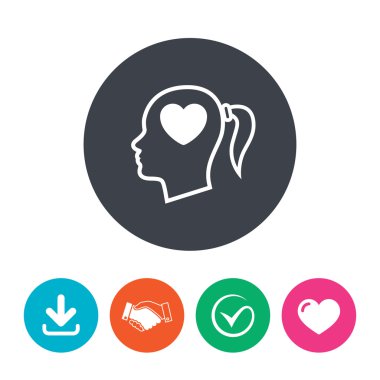 Kalp işareti simgesi ile baş.