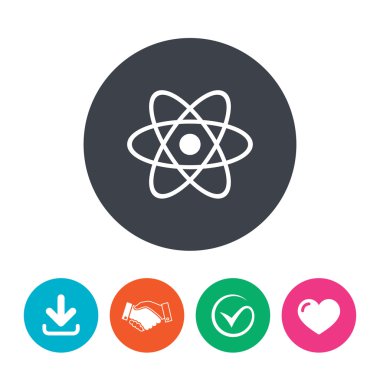 Atom işareti simgesi. Atom parçası sembol.