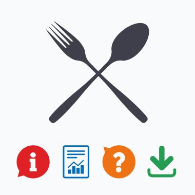 işareti simgesi yemek. çatal bıçak takımı sembolü. çatal ve kaşık.
