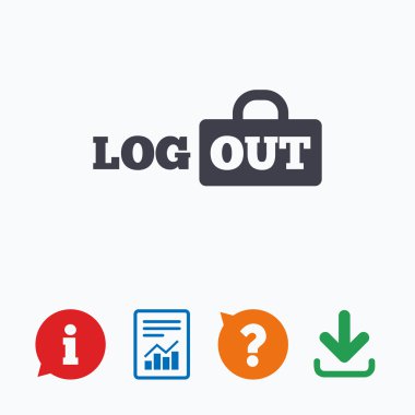Logout sign icon. Log out symbol. Lock. clipart