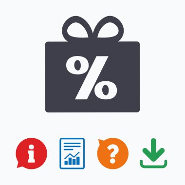 hediye kutusu işareti simgesi indirim. Mevcut sembol.