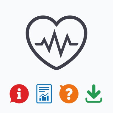 kalp atışı işareti simgesi. kardiyogram sembolü.