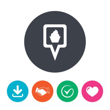 harita işaretçi gıda işareti simgesi. işaretleyici sembolü.