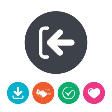 giriş işareti simgesi. sembol olarak oturum açın. ok.