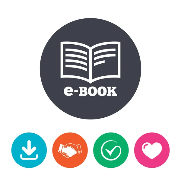 Ícone de sinal do E-Book — Vetor de Stock